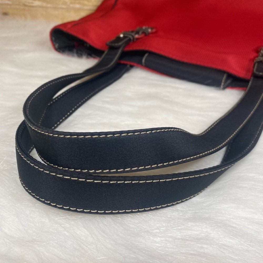 The Sak Red Black Fabric Tote Shoulder Bag Purse - Picture 7 of 14
